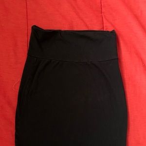 Black plain high waisted skirt